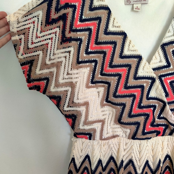 Chevron Lace Wrap Dress - Picture 3 of 6